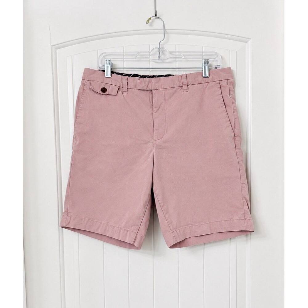 Ted Baker London Mens Chino Shorts 34R Ashford Dusty Rose Pink Cotton Stretch